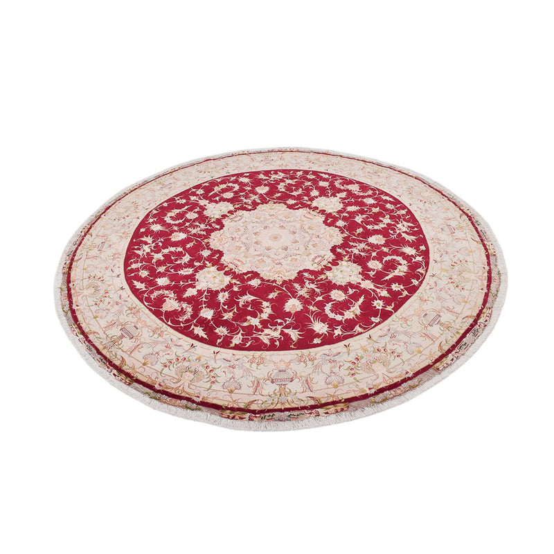 Persisk tæppe - Tabriz - Royal rundt  - 245 x 245 cm - rød