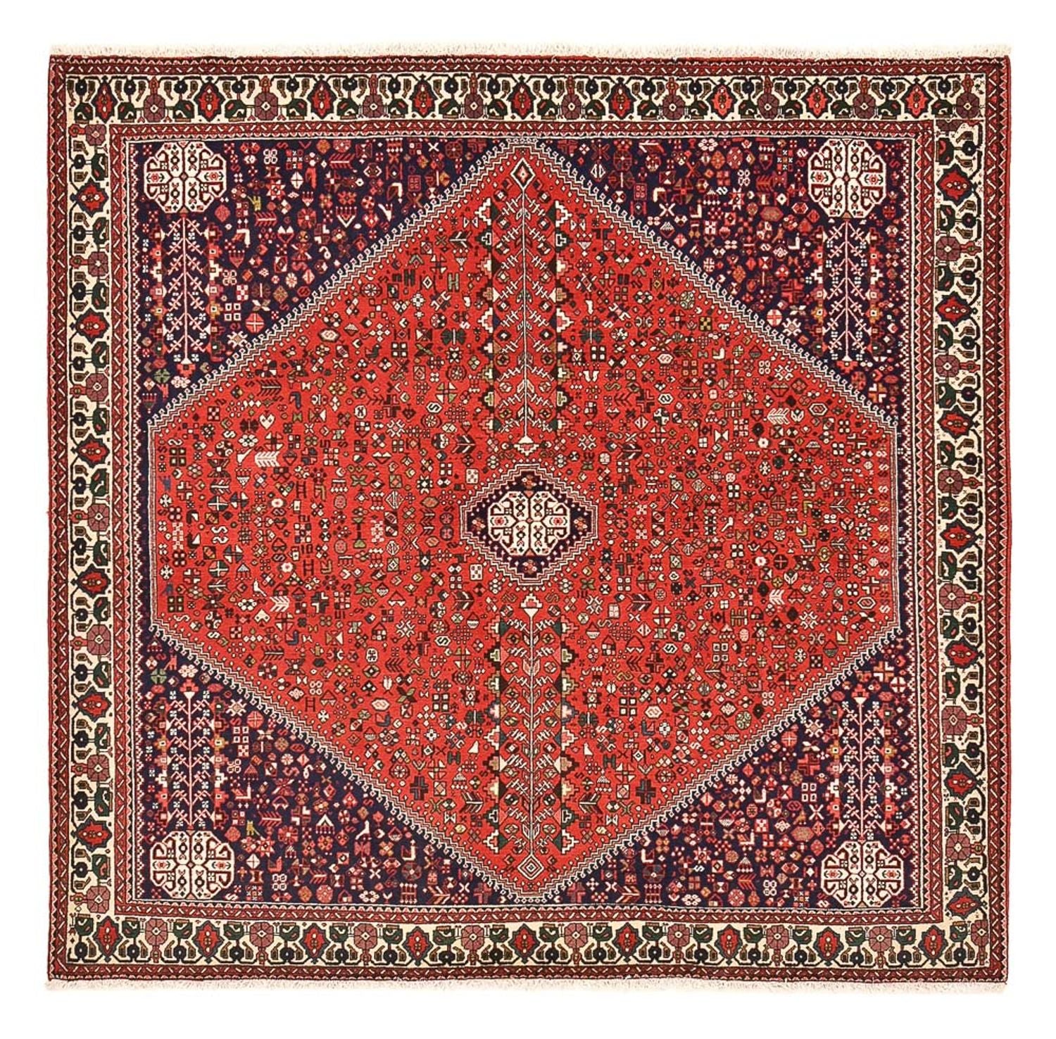 Persisk tæppe - Nomadisk firkantet  - 198 x 198 cm - rød