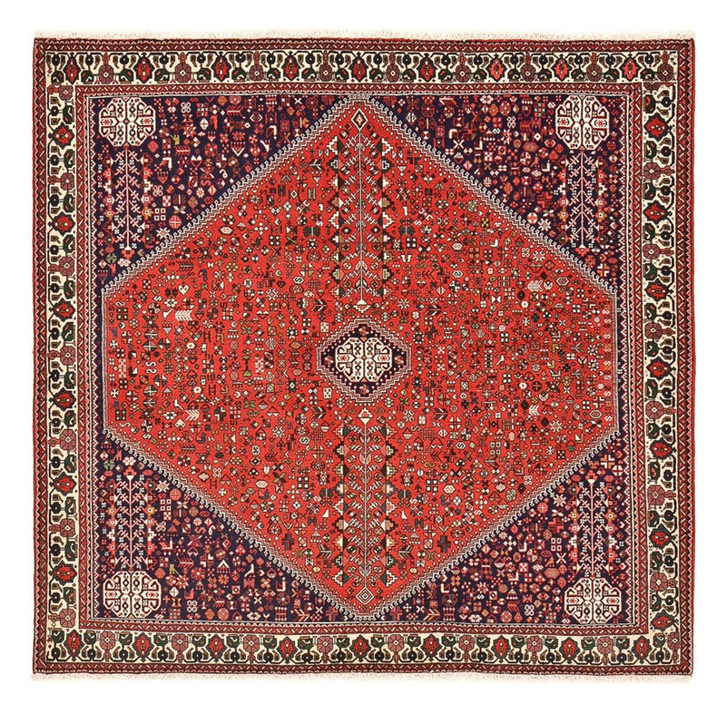 Persisk tæppe - Nomadisk firkantet  - 198 x 198 cm - rød