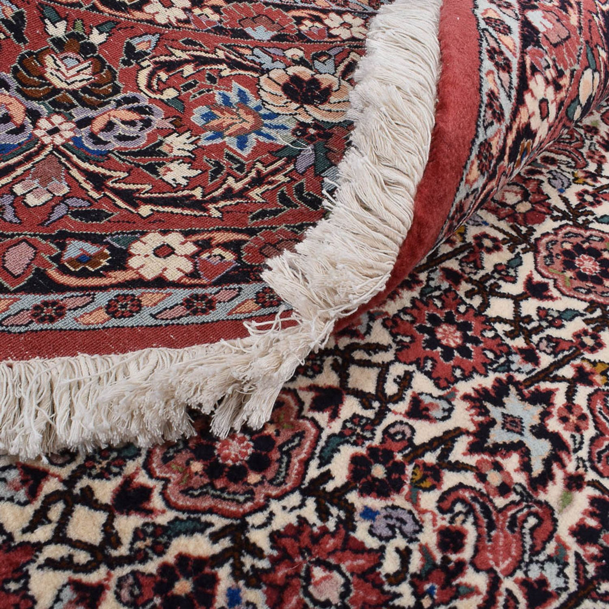 Persisk tæppe - Bijar rundt  - 305 x 305 cm - lysrød