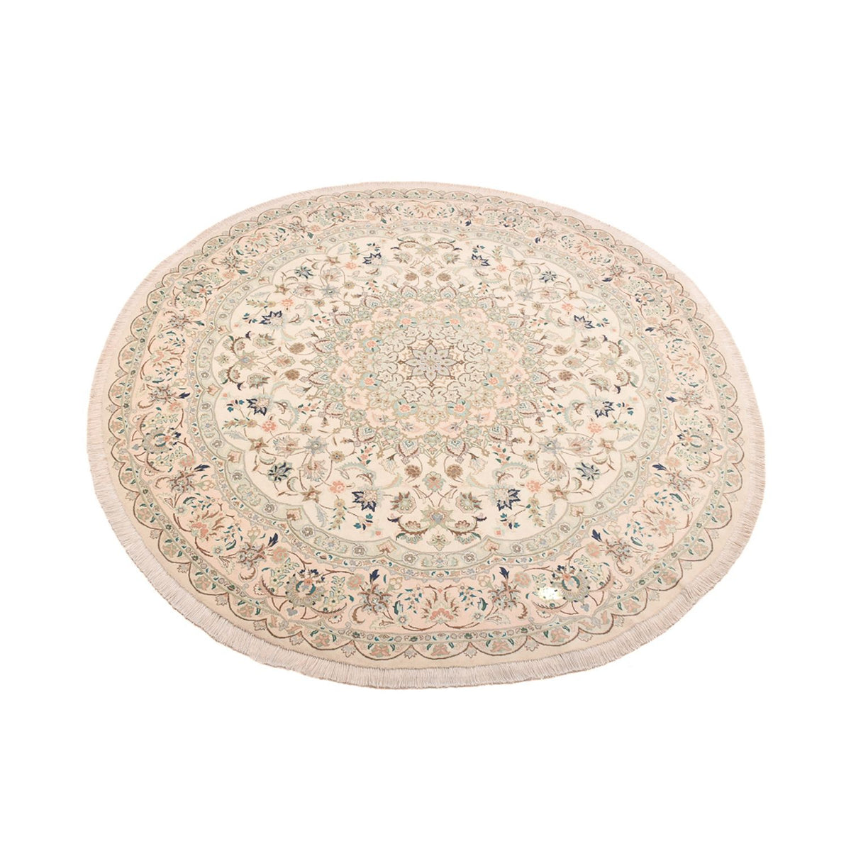Persisk tæppe - Tabriz - Royal rundt  - 200 x 200 cm - sand
