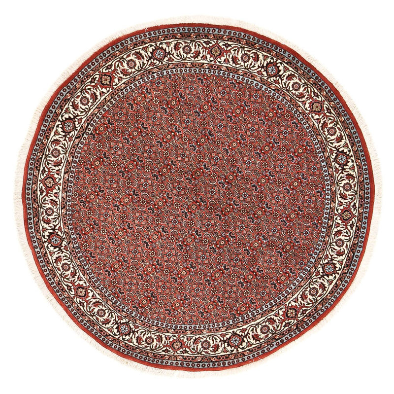 Persisk tæppe - Bijar rundt  - 155 x 155 cm - lysrød