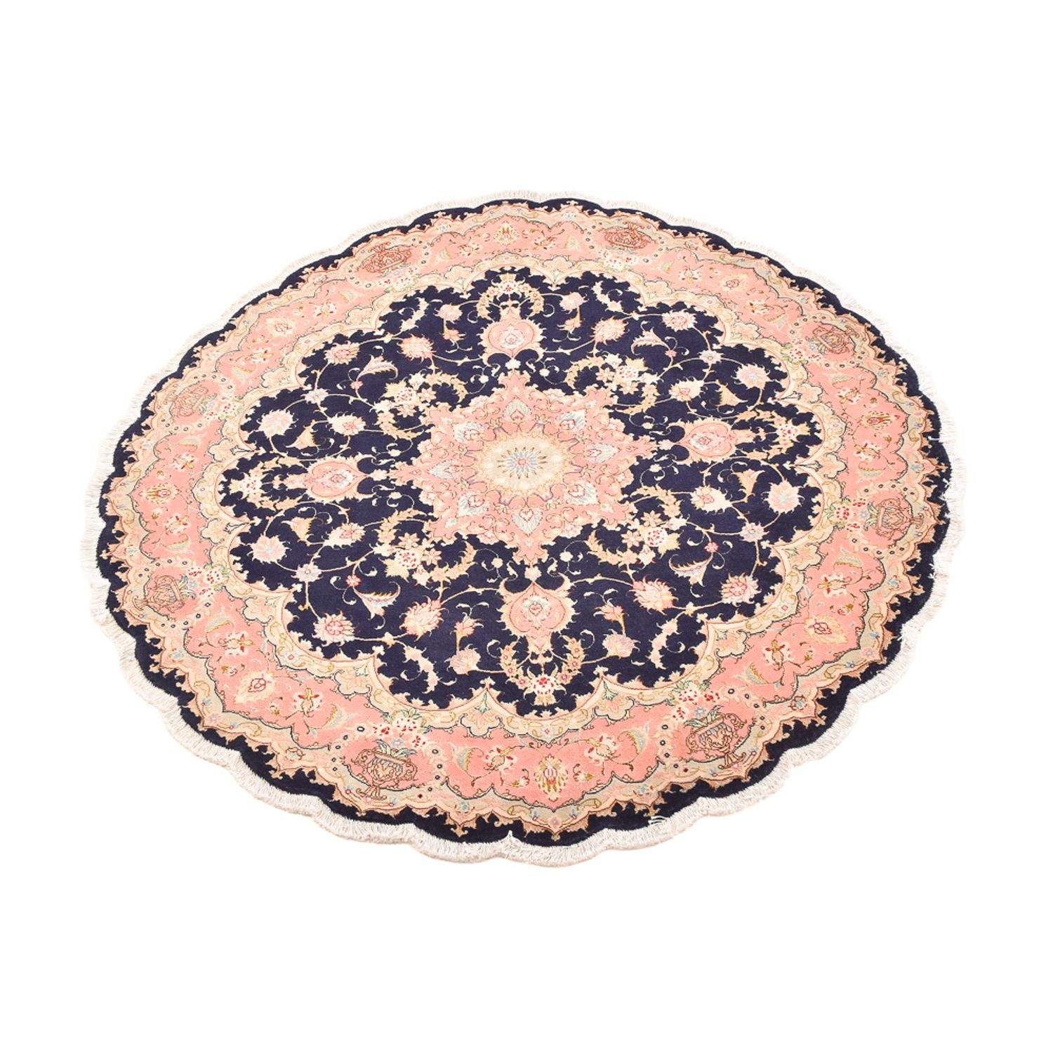 Persisk tæppe - Tabriz - Premium rundt  - 150 x 150 cm - flerfarvet