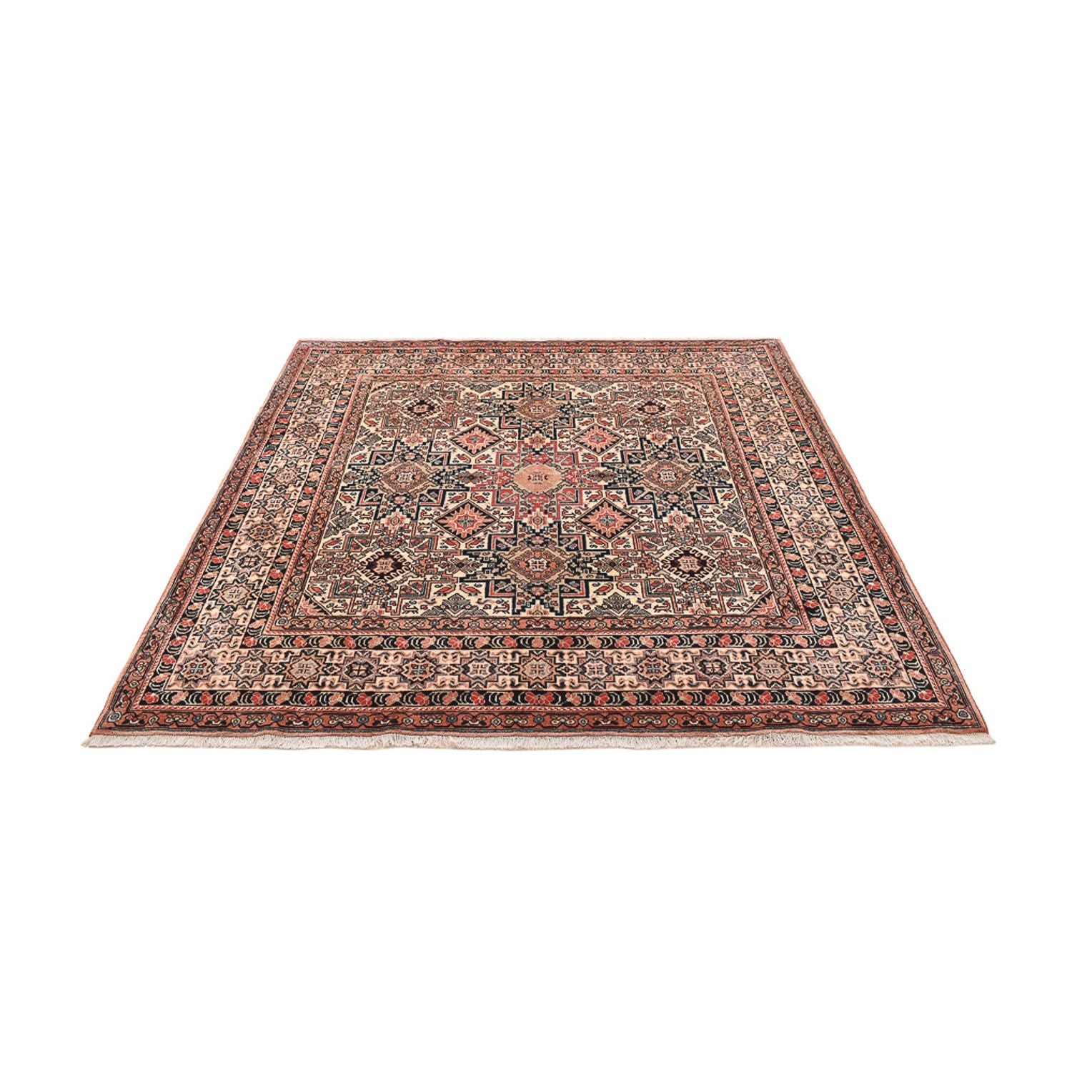 Gabbeh-tæppe - Kashkuli Persisk firkantet  - 195 x 195 cm - mørk beige