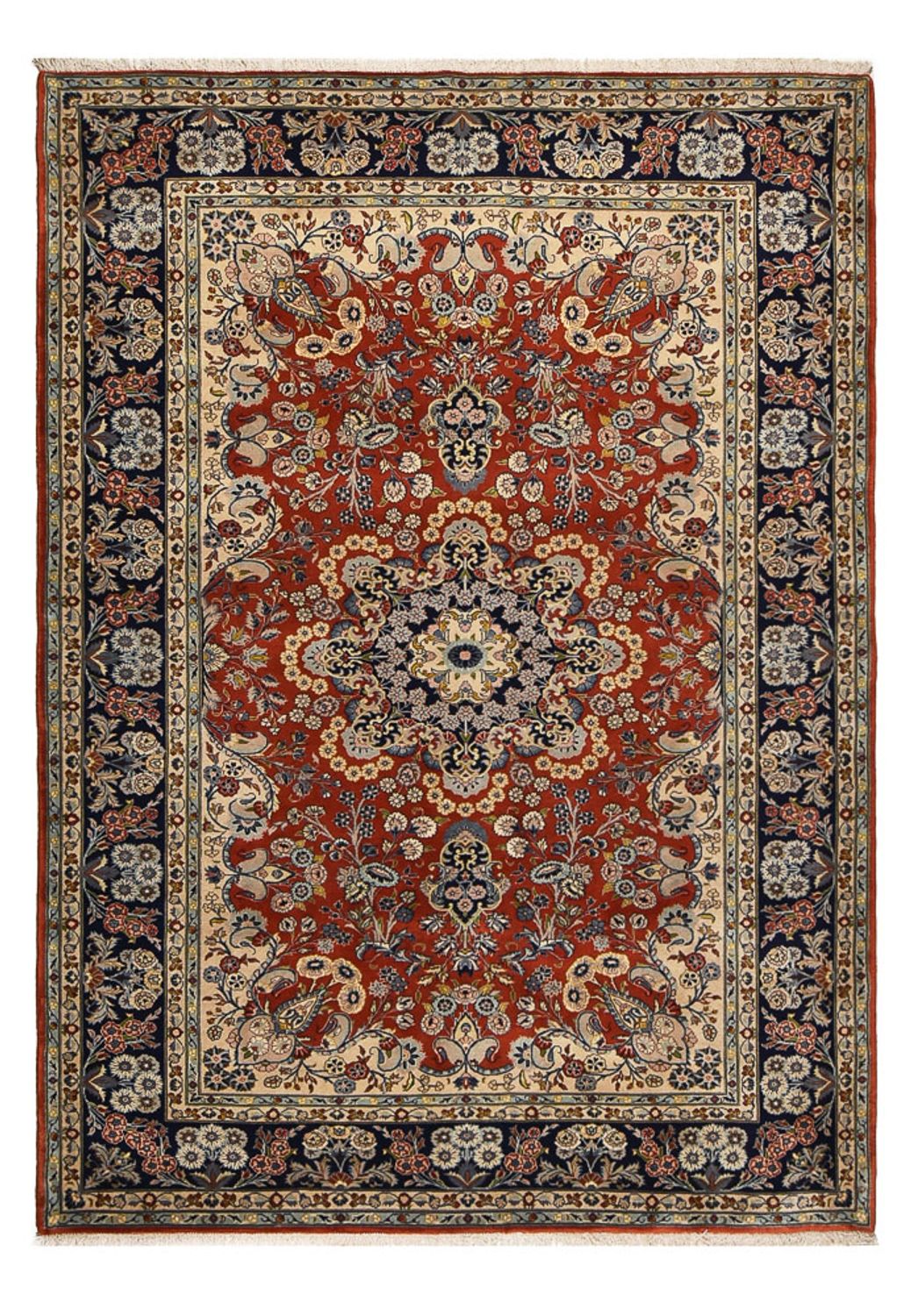 Persisk tæppe - Keshan - 288 x 208 cm - mørkerød
