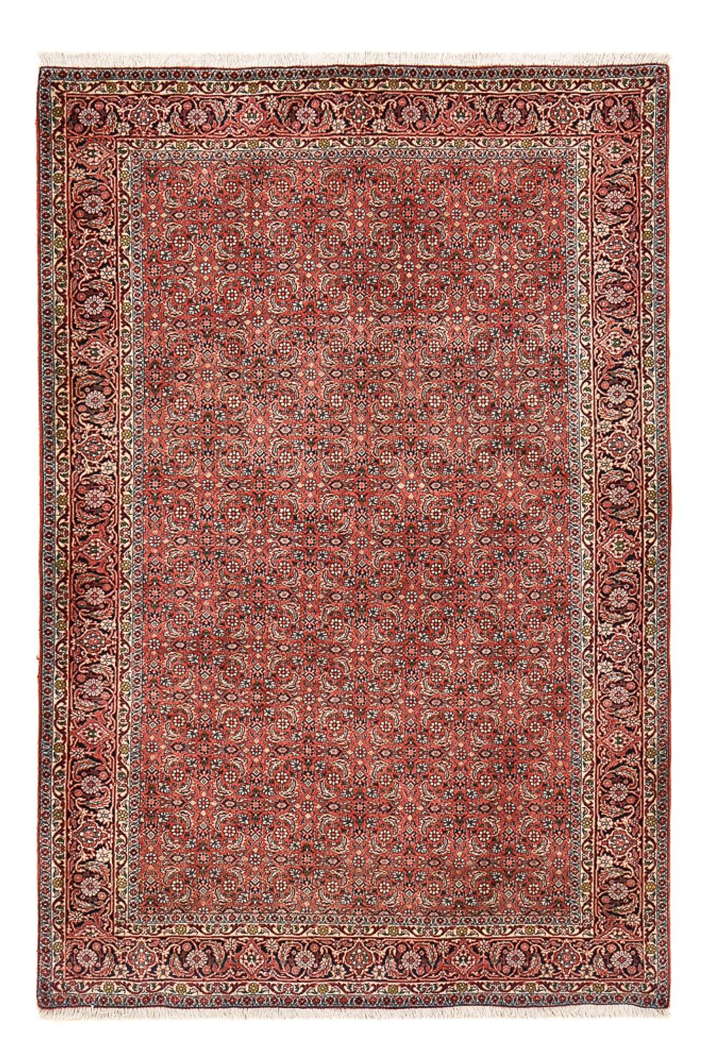 Persisk tæppe - Bijar - 195 x 132 cm - mørkerød