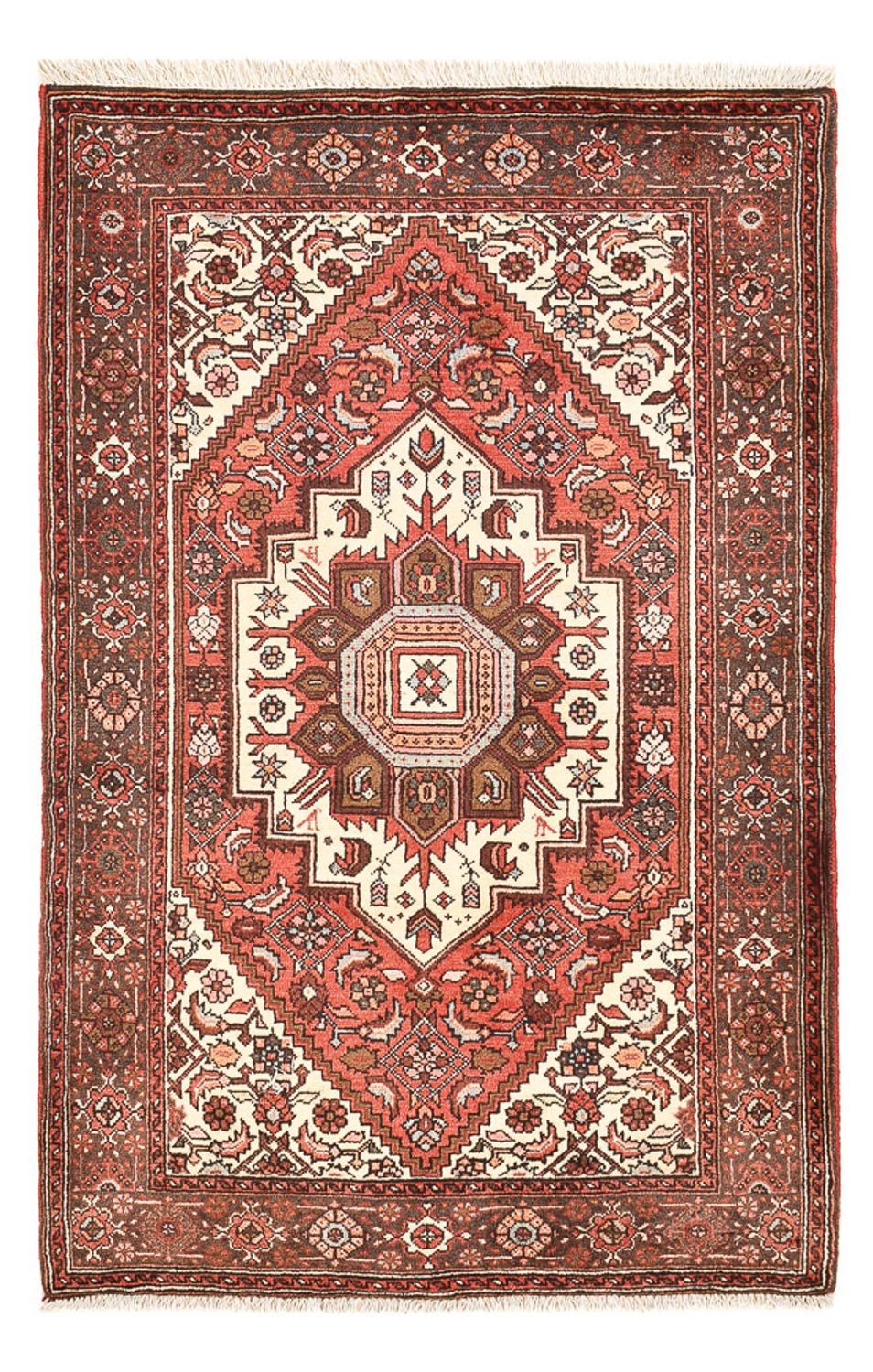Persisk tæppe - Bijar - 138 x 86 cm - lysrød