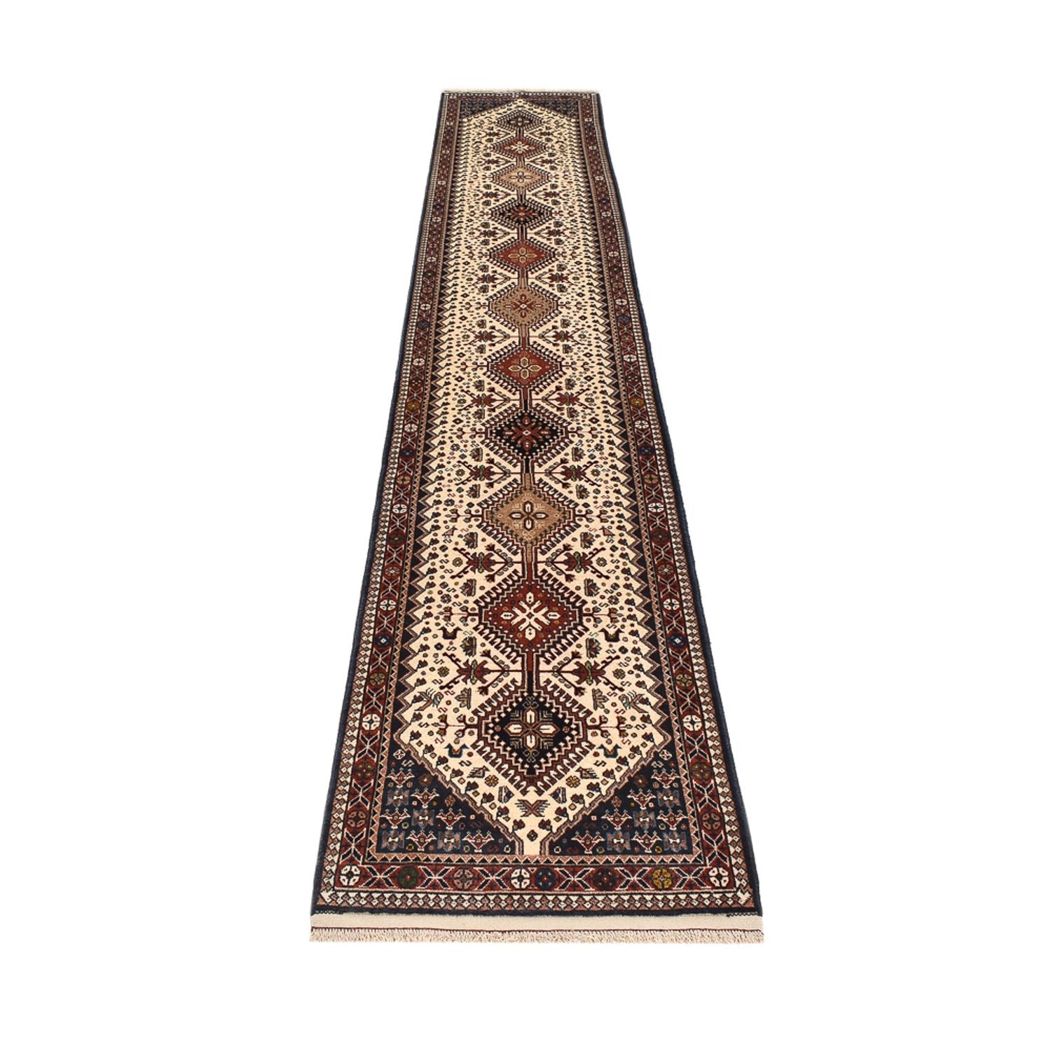 Løber Persisk tæppe - Nomadisk - 390 x 70 cm - lys beige