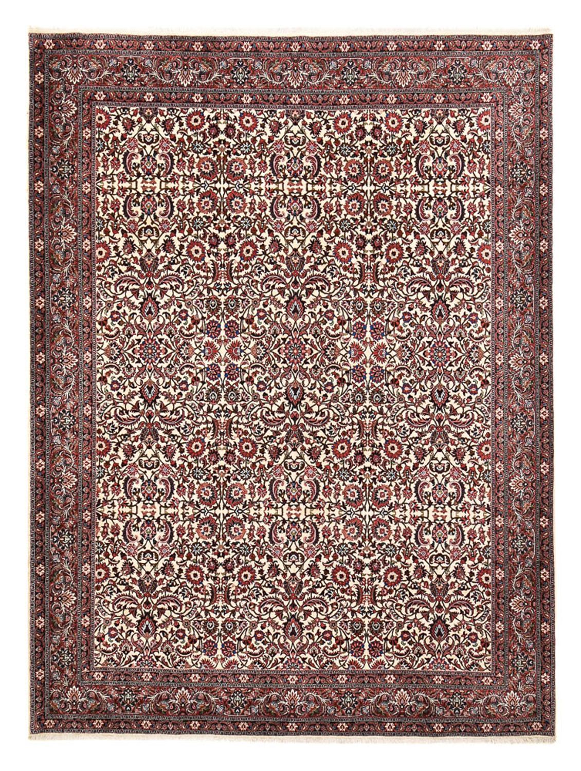 Persisk tæppe - Bijar - 400 x 302 cm - bordeaux rød