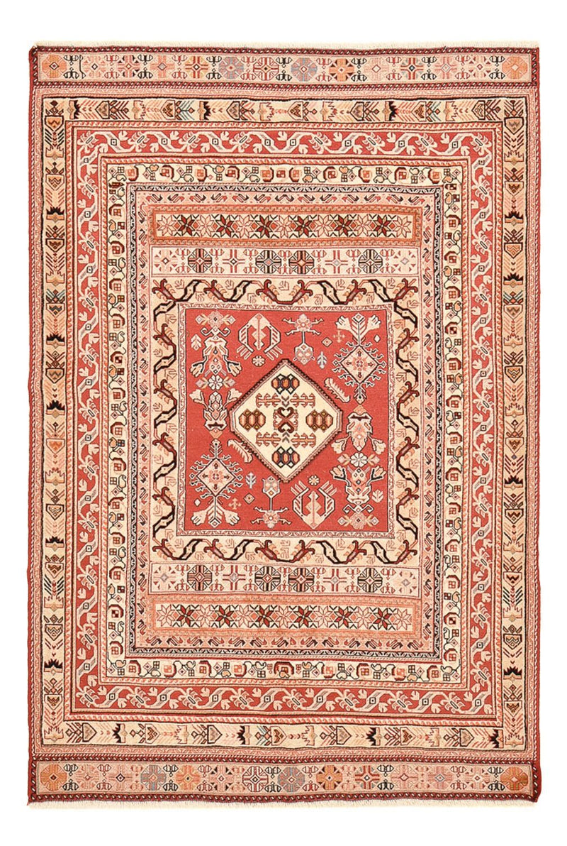 Kelim-tæppe - orientalsk - 195 x 135 cm - lysrød