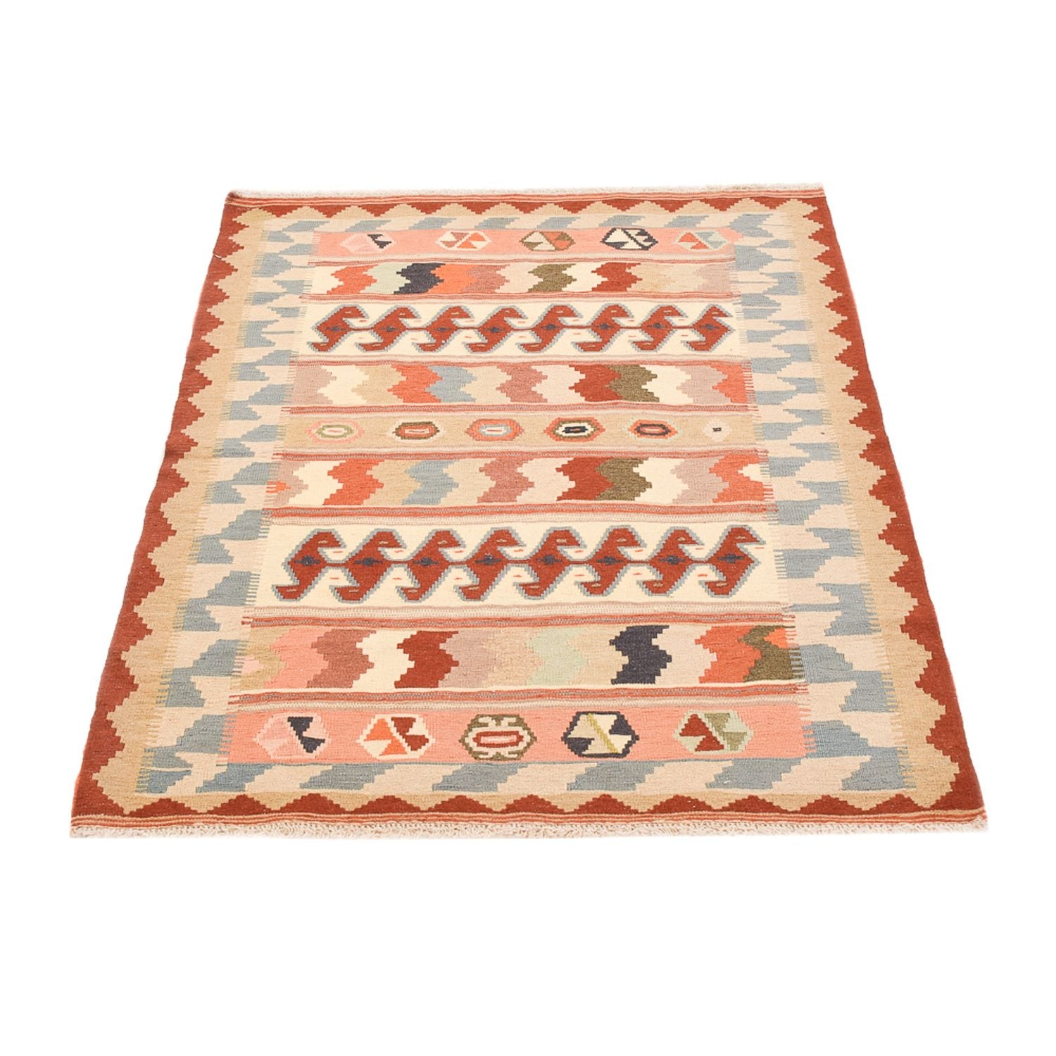 Kelim-tæppe - orientalsk - 147 x 110 cm - flerfarvet