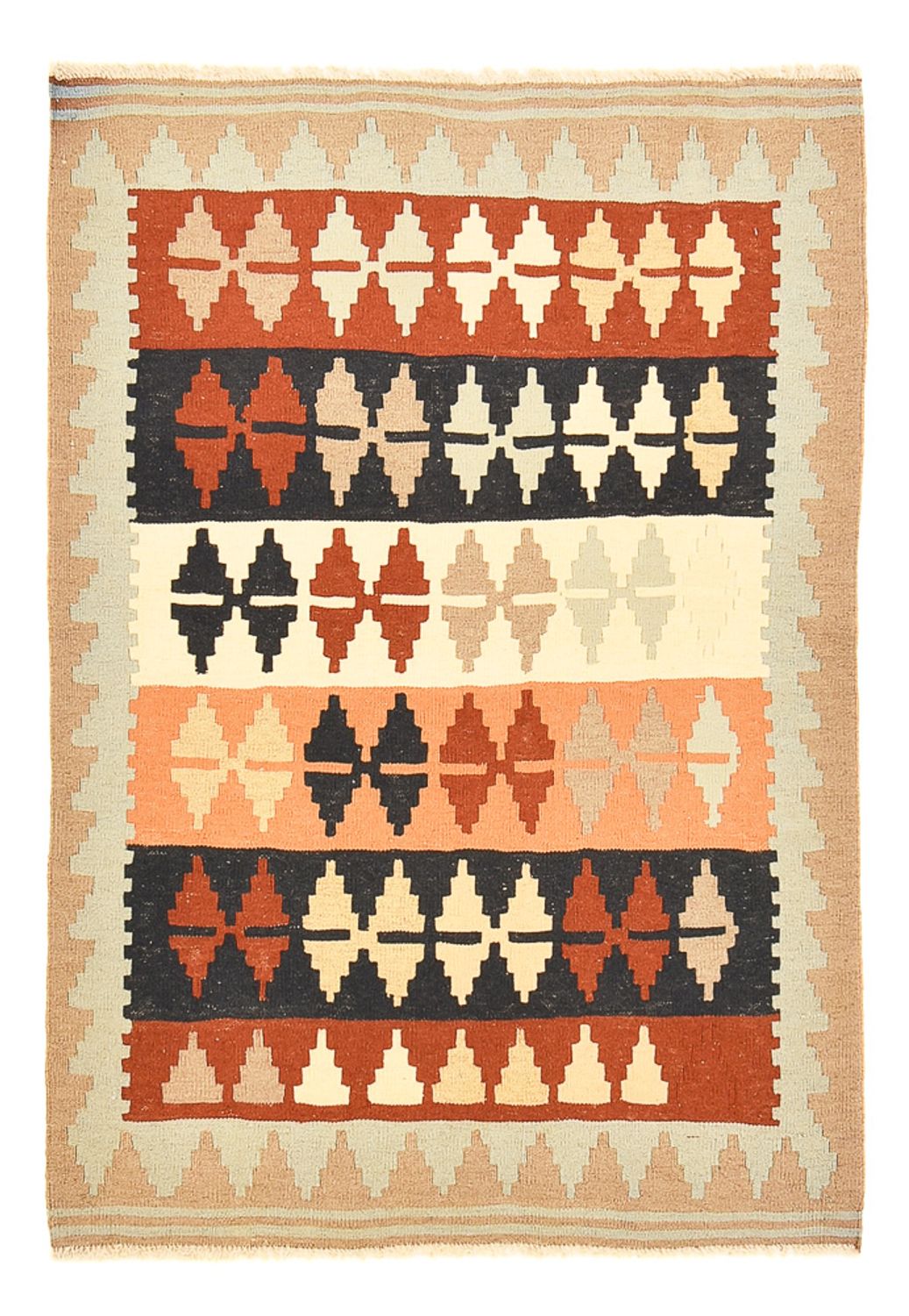 Kelim-tæppe - orientalsk - 147 x 100 cm - flerfarvet