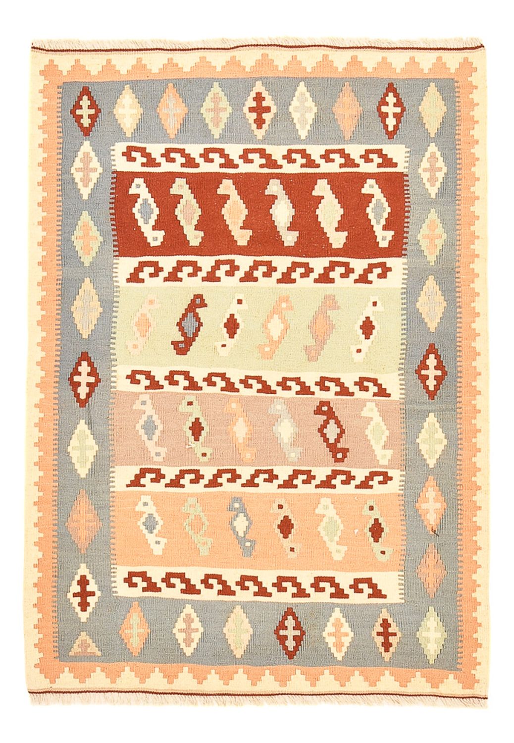 Kelim-tæppe - orientalsk - 143 x 102 cm - flerfarvet