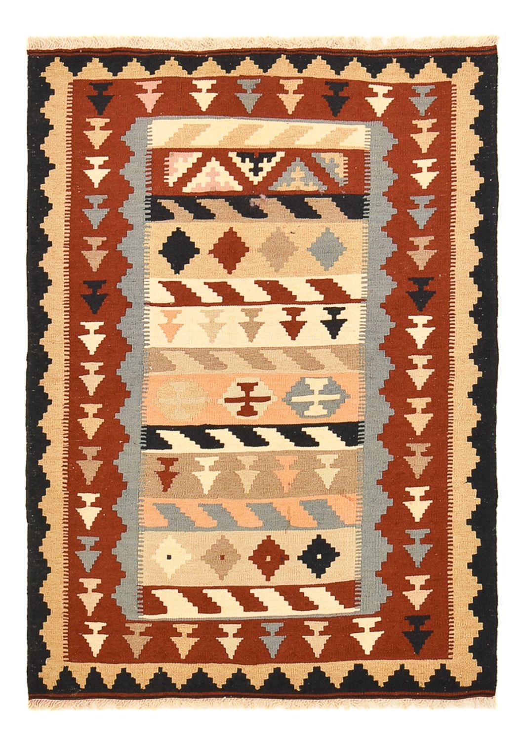 Kelim-tæppe - orientalsk - 146 x 104 cm - flerfarvet
