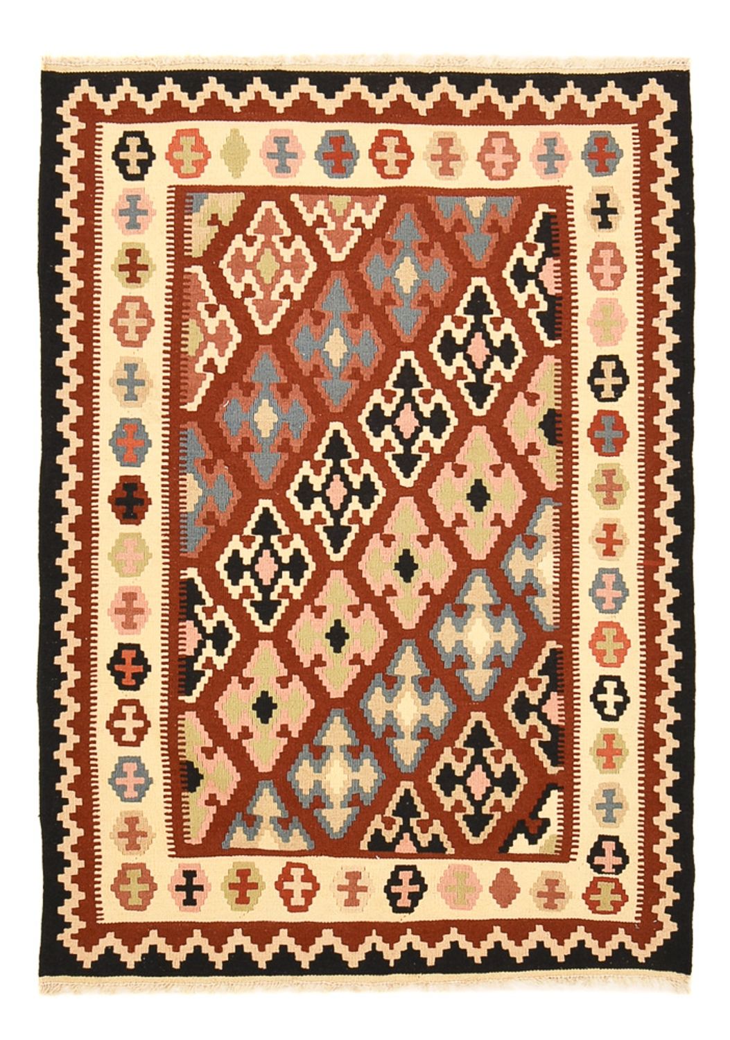 Kelim-tæppe - orientalsk - 150 x 106 cm - flerfarvet