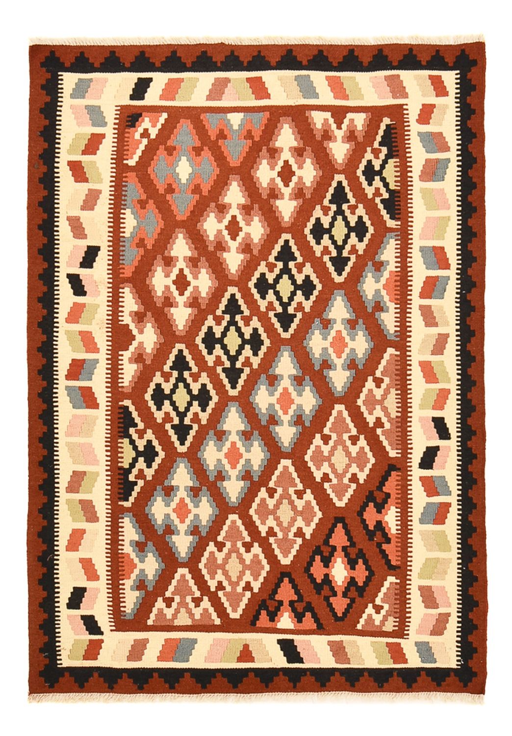 Kelim-tæppe - orientalsk - 145 x 105 cm - flerfarvet
