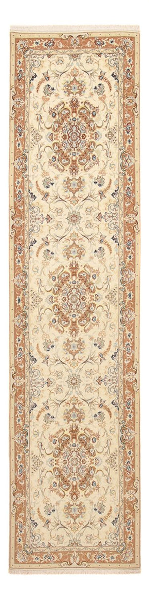 Løber Persisk tæppe - Tabriz - Royal - 370 x 87 cm - beige