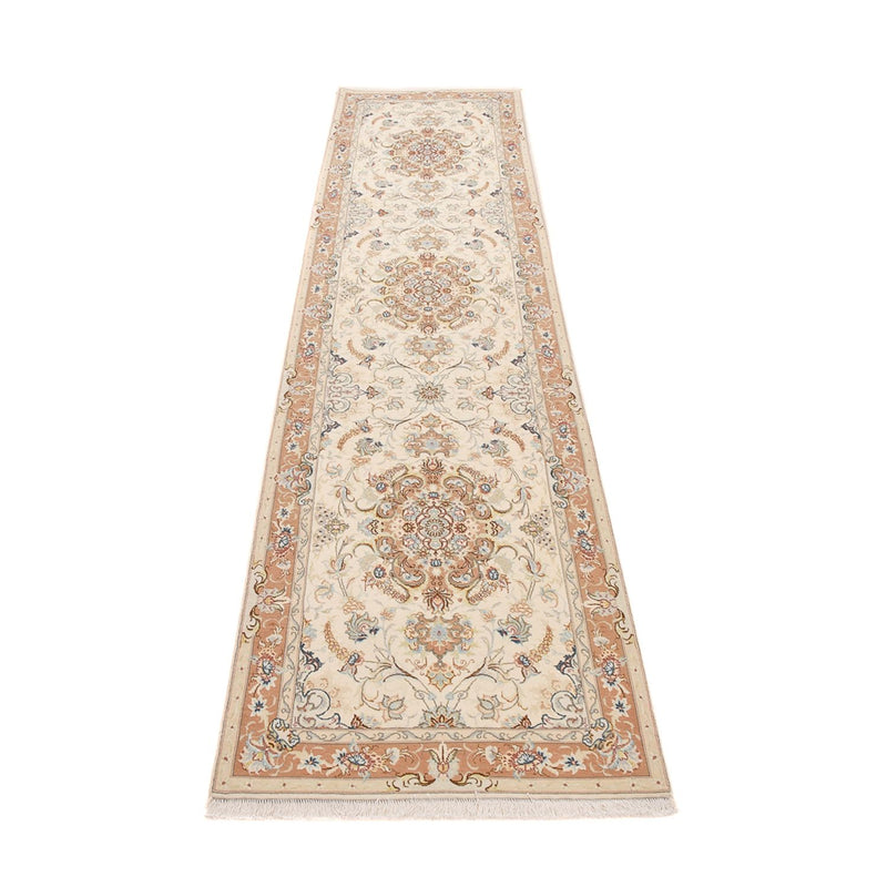 Løber Persisk tæppe - Tabriz - Royal - 370 x 87 cm - beige