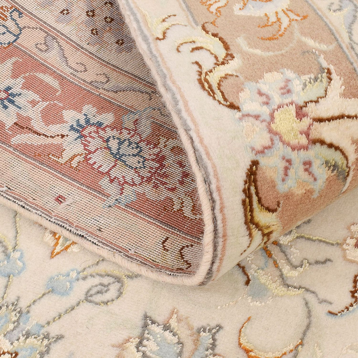 Løber Persisk tæppe - Tabriz - Royal - 372 x 87 cm - beige