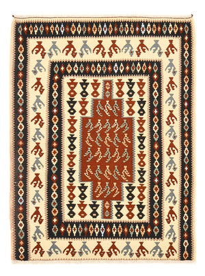 Kelim-tæppe - orientalsk - 145 x 111 cm - flerfarvet