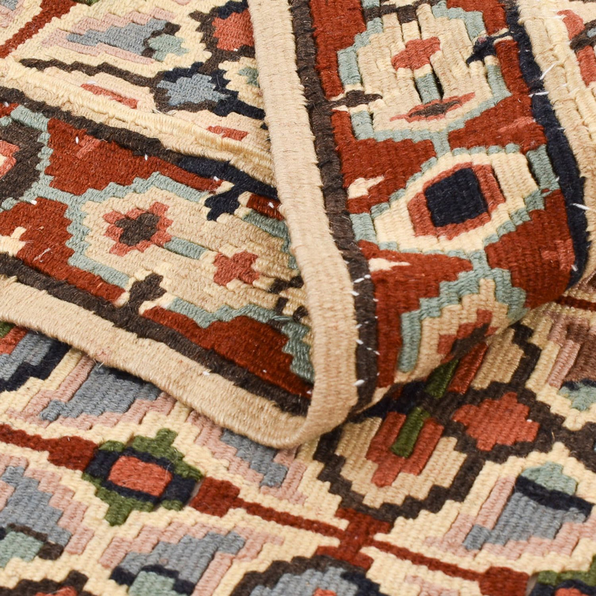 Kelim-tæppe - orientalsk - 135 x 100 cm - flerfarvet