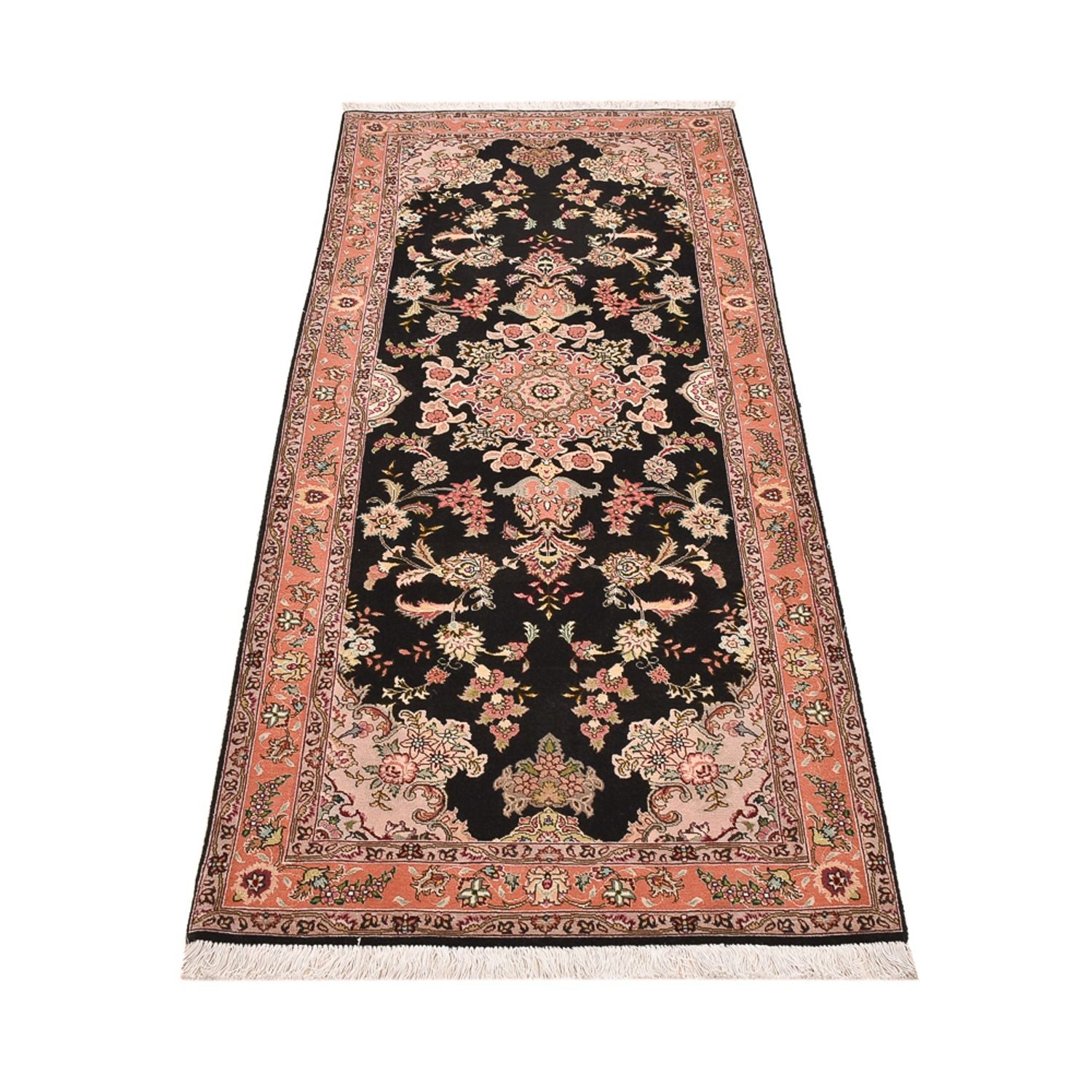 Løber Persisk tæppe - Tabriz - Premium - 210 x 80 cm - mørkeblå