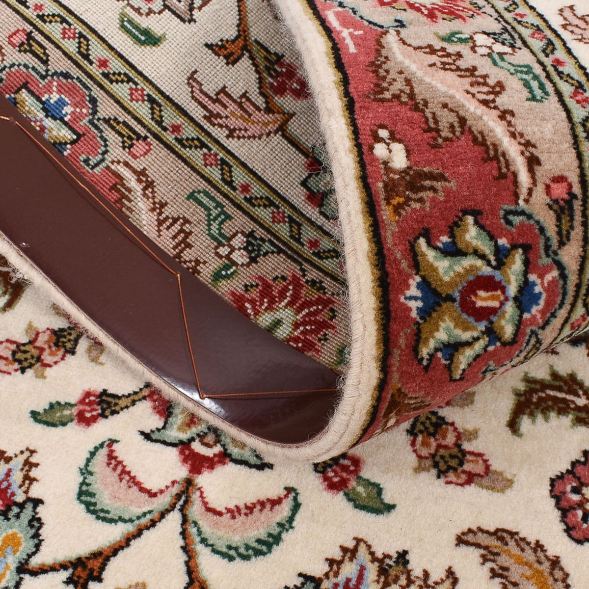 Løber Persisk tæppe - Tabriz - Royal - 301 x 68 cm - beige