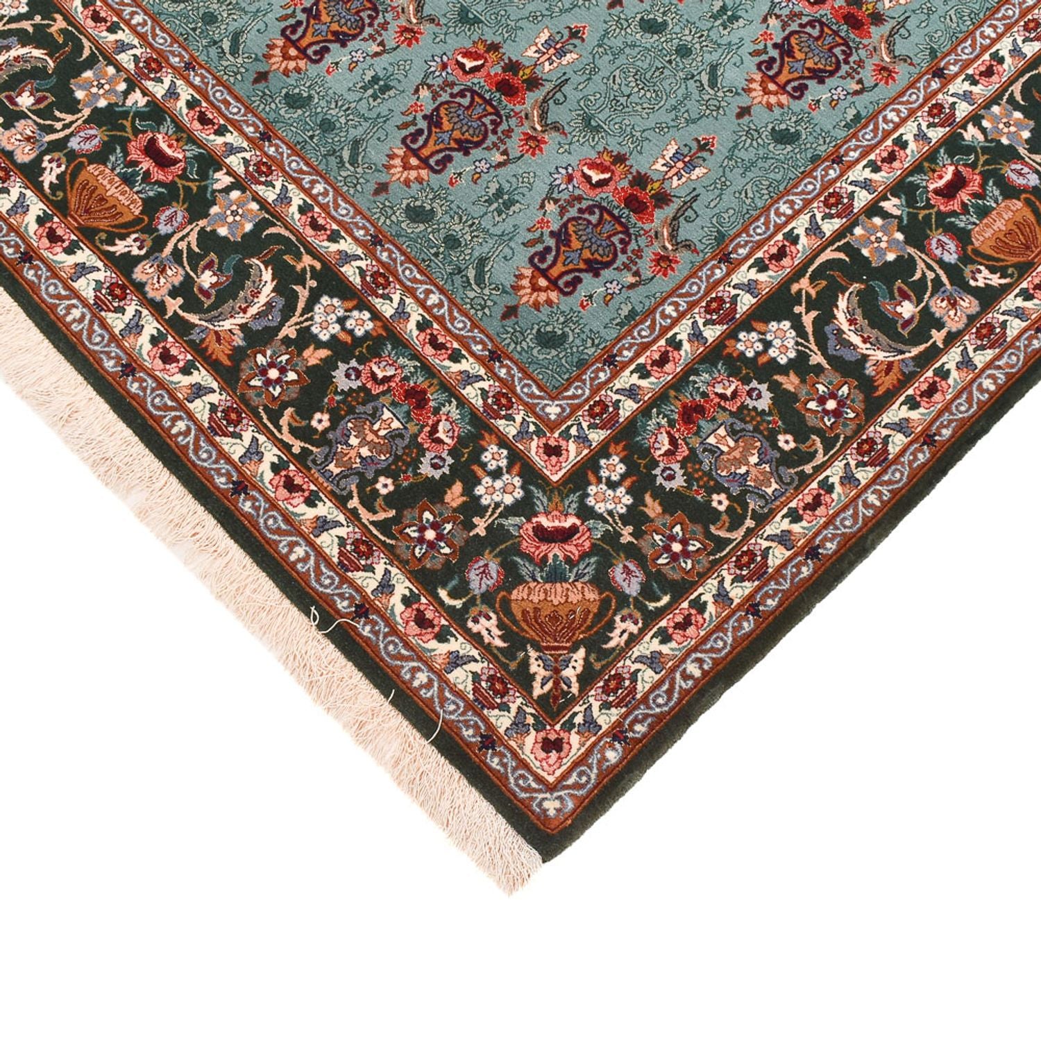Persisk tæppe - Isfahan - Premium - 193 x 130 cm - turkis
