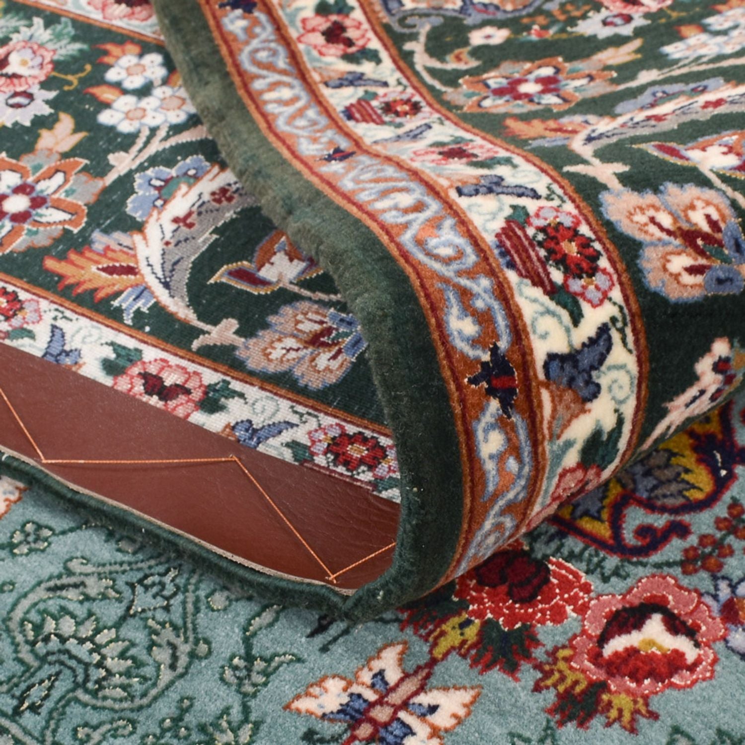 Persisk tæppe - Isfahan - Premium - 193 x 130 cm - turkis