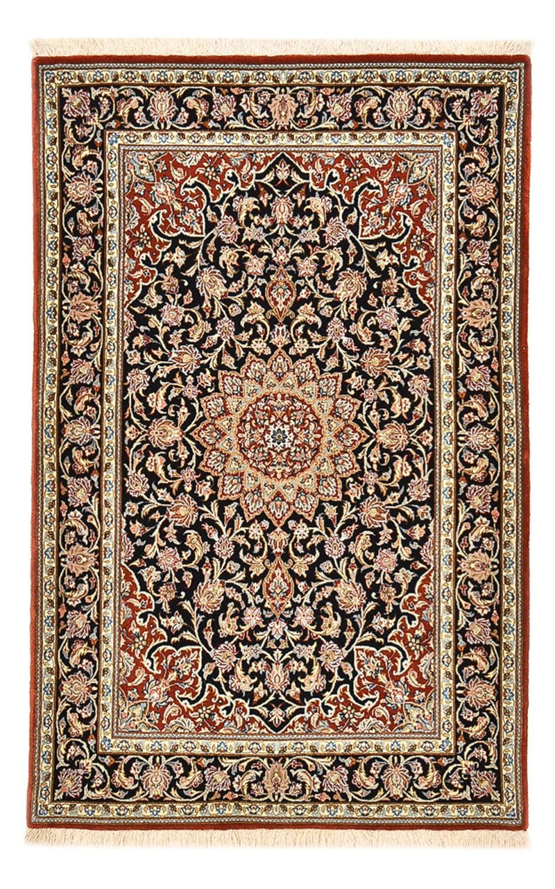 Persisk tæppe - Isfahan - Premium - 158 x 103 cm - mørkeblå