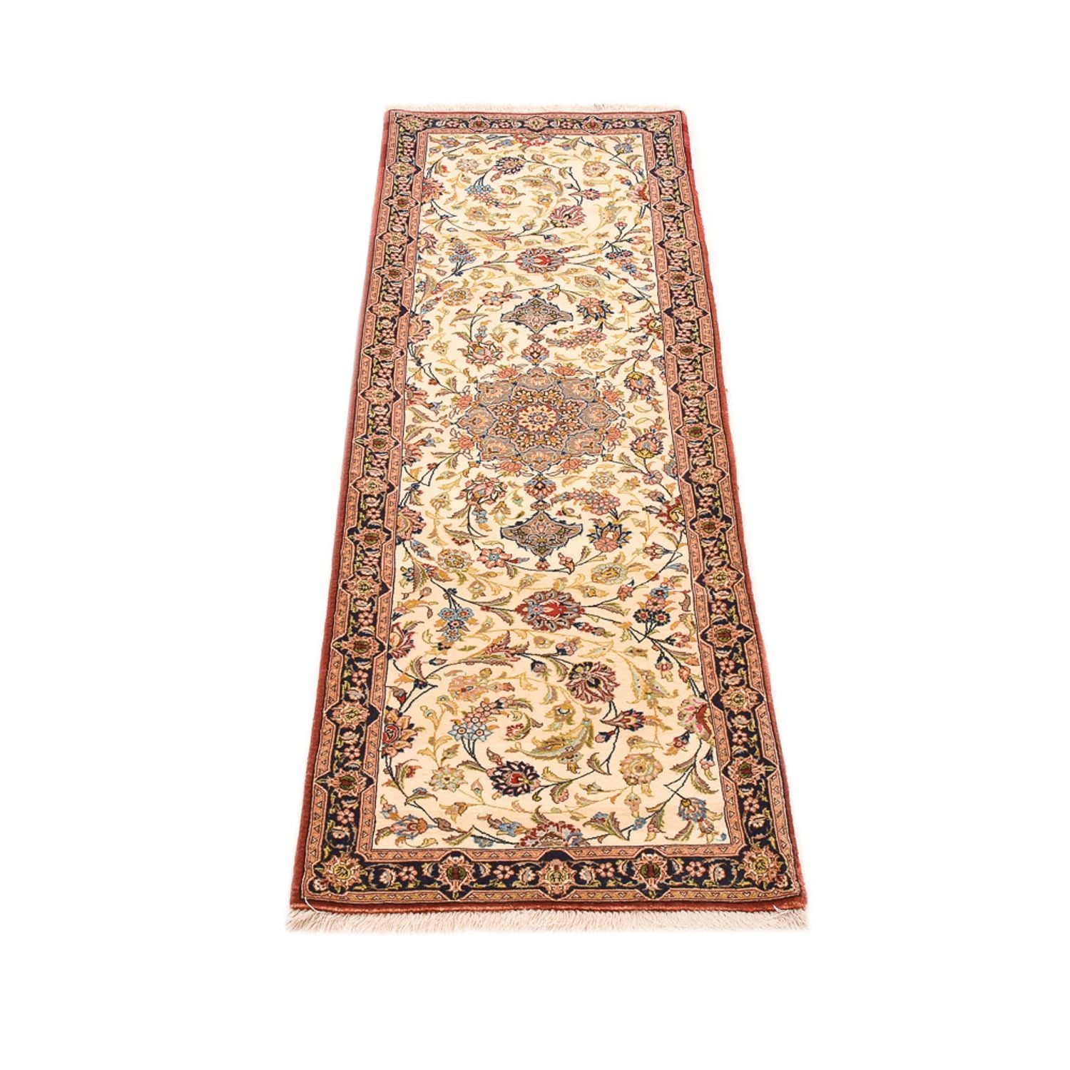 Løber Persisk tæppe - Ghom - Royal - 195 x 58 cm - lys beige