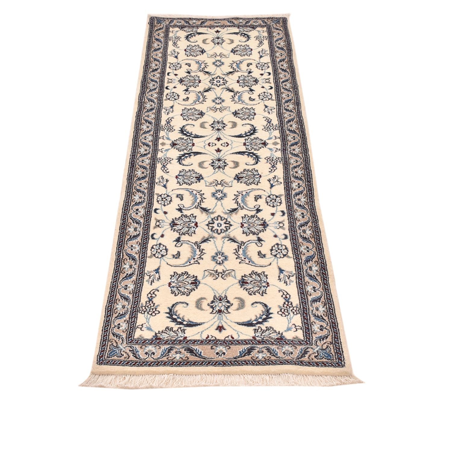Løber Persisk tæppe - Nain - Royal - 202 x 58 cm - creme