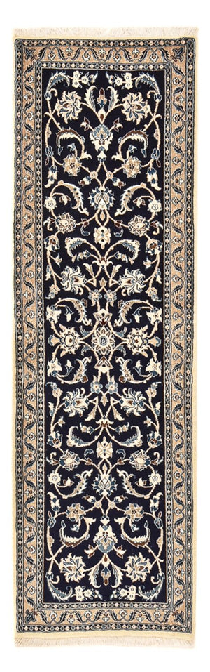 Løber Persisk tæppe - Nain - Royal - 196 x 66 cm - mørkeblå