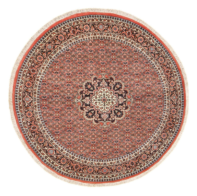Persisk tæppe - Bijar rundt  - 150 x 150 cm - lysrød