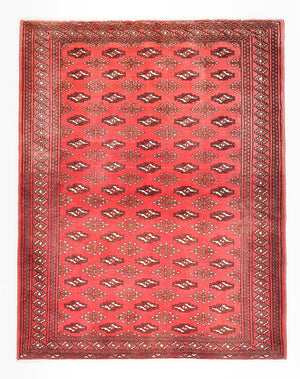 Turkaman-tæppe - 138 x 110 cm - rød