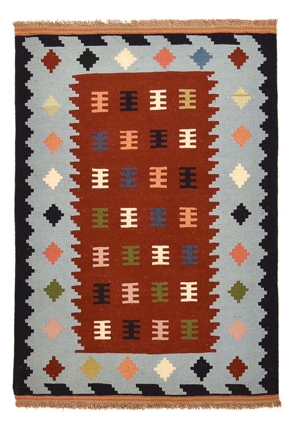 Kelim-tæppe - orientalsk - 145 x 100 cm - flerfarvet