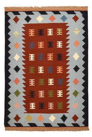 Kelim-tæppe - orientalsk - 145 x 100 cm - flerfarvet
