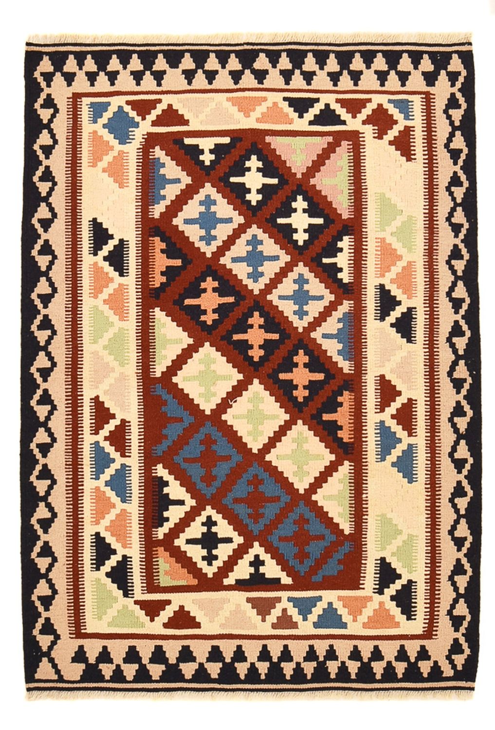 Kelim-tæppe - orientalsk - 147 x 102 cm - flerfarvet