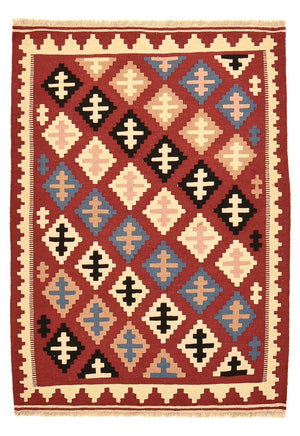 Kelim-tæppe - orientalsk - 145 x 102 cm - flerfarvet