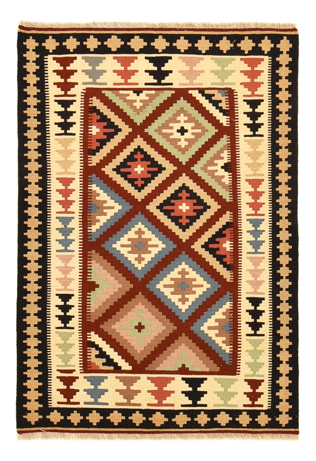 Kelim-tæppe - orientalsk - 150 x 103 cm - flerfarvet