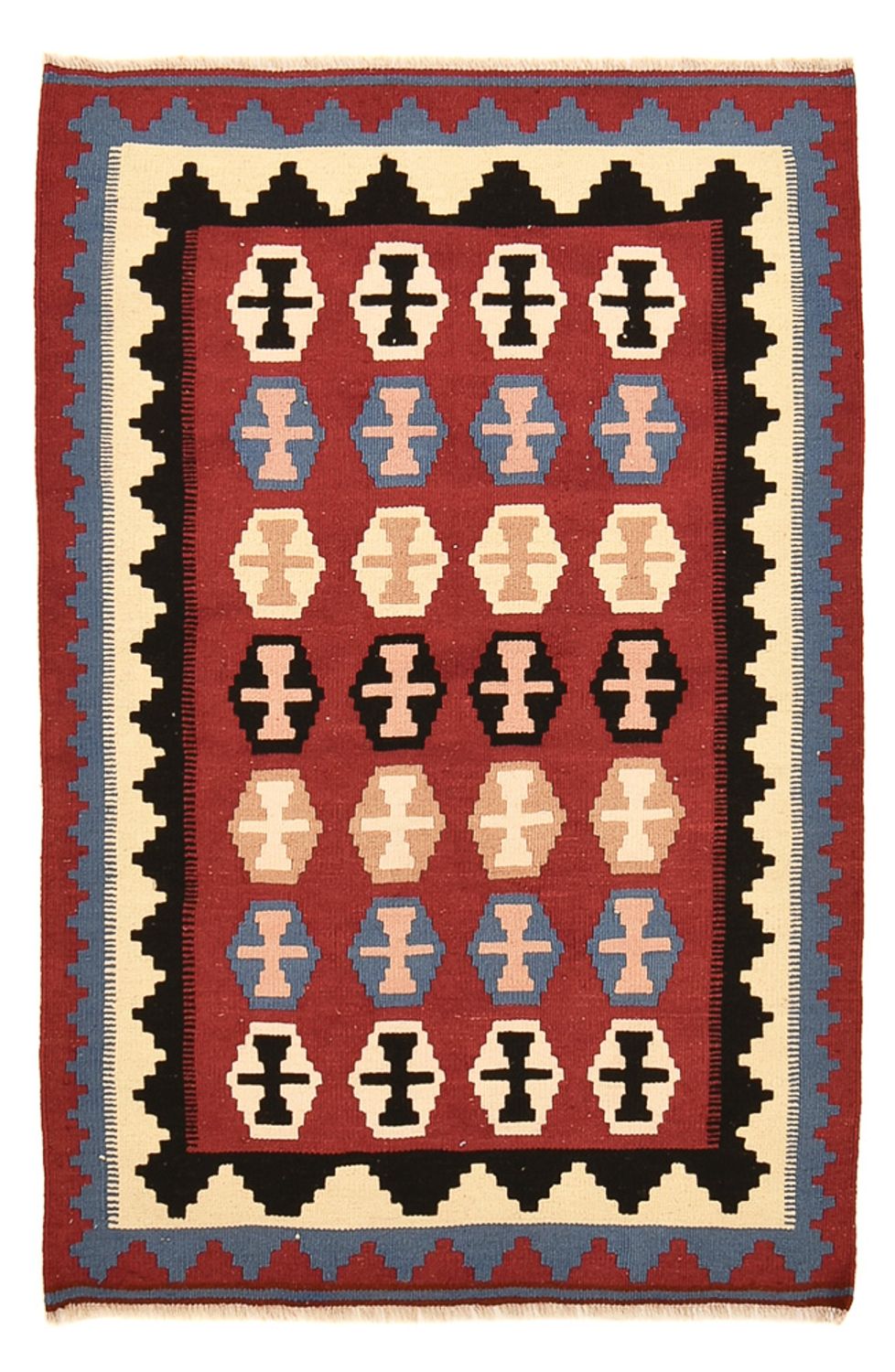 Kelim-tæppe - orientalsk - 150 x 98 cm - flerfarvet