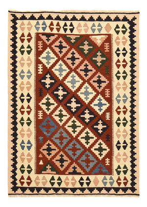Kelim-tæppe - orientalsk - 142 x 100 cm - flerfarvet