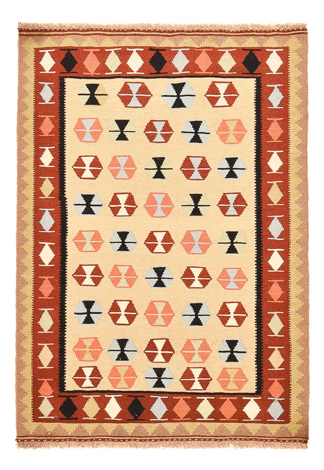 Kelim-tæppe - orientalsk - 152 x 107 cm - flerfarvet