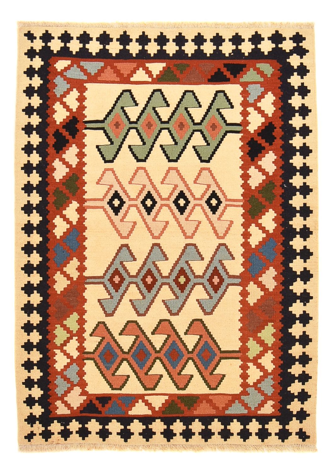 Kelim-tæppe - orientalsk - 147 x 105 cm - flerfarvet