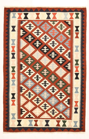 Kelim-tæppe - orientalsk - 155 x 100 cm - flerfarvet
