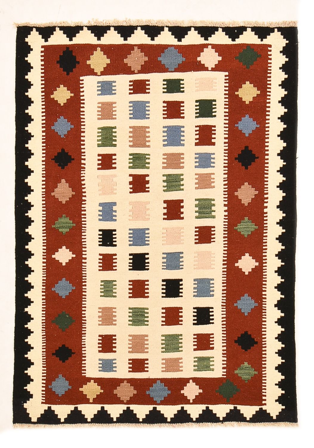 Kelim-tæppe - orientalsk - 146 x 103 cm - flerfarvet