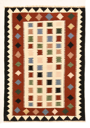 Kelim-tæppe - orientalsk - 146 x 103 cm - flerfarvet