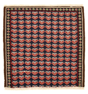 Kelim-tæppe - orientalsk firkantet  - 66 x 66 cm - flerfarvet