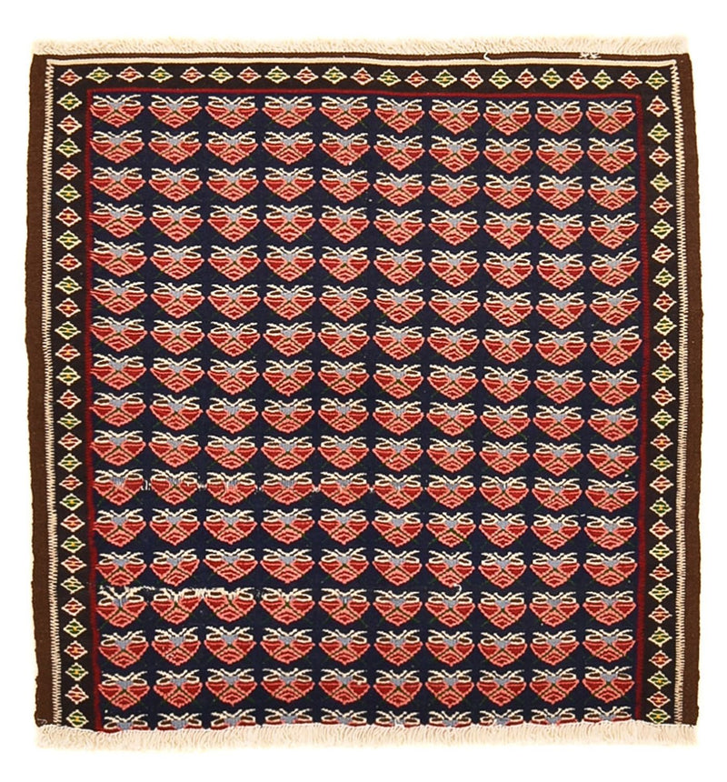 Kelim-tæppe - orientalsk firkantet  - 66 x 66 cm - flerfarvet