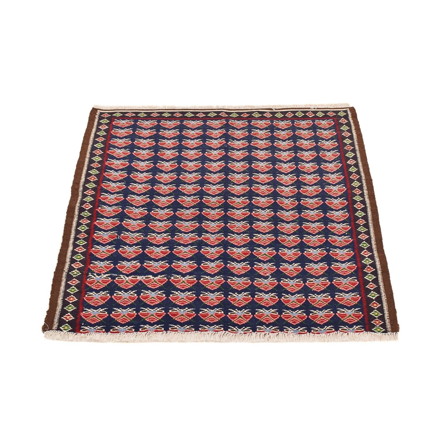 Kelim-tæppe - orientalsk firkantet  - 66 x 66 cm - flerfarvet